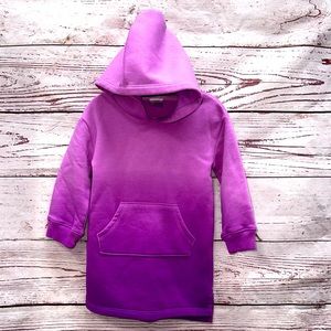 Gap Kids Ombre Hooded 3/4 Sleeve Pullover Sweatshirt Dress Purple Size 7